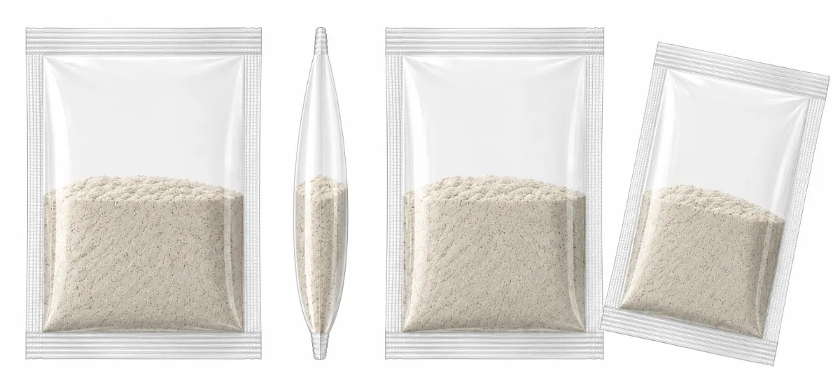 Formatos de empaque compatibles con Máquina multipista sachet de 4 sellos para polvos | Ficha técnica COMAQ