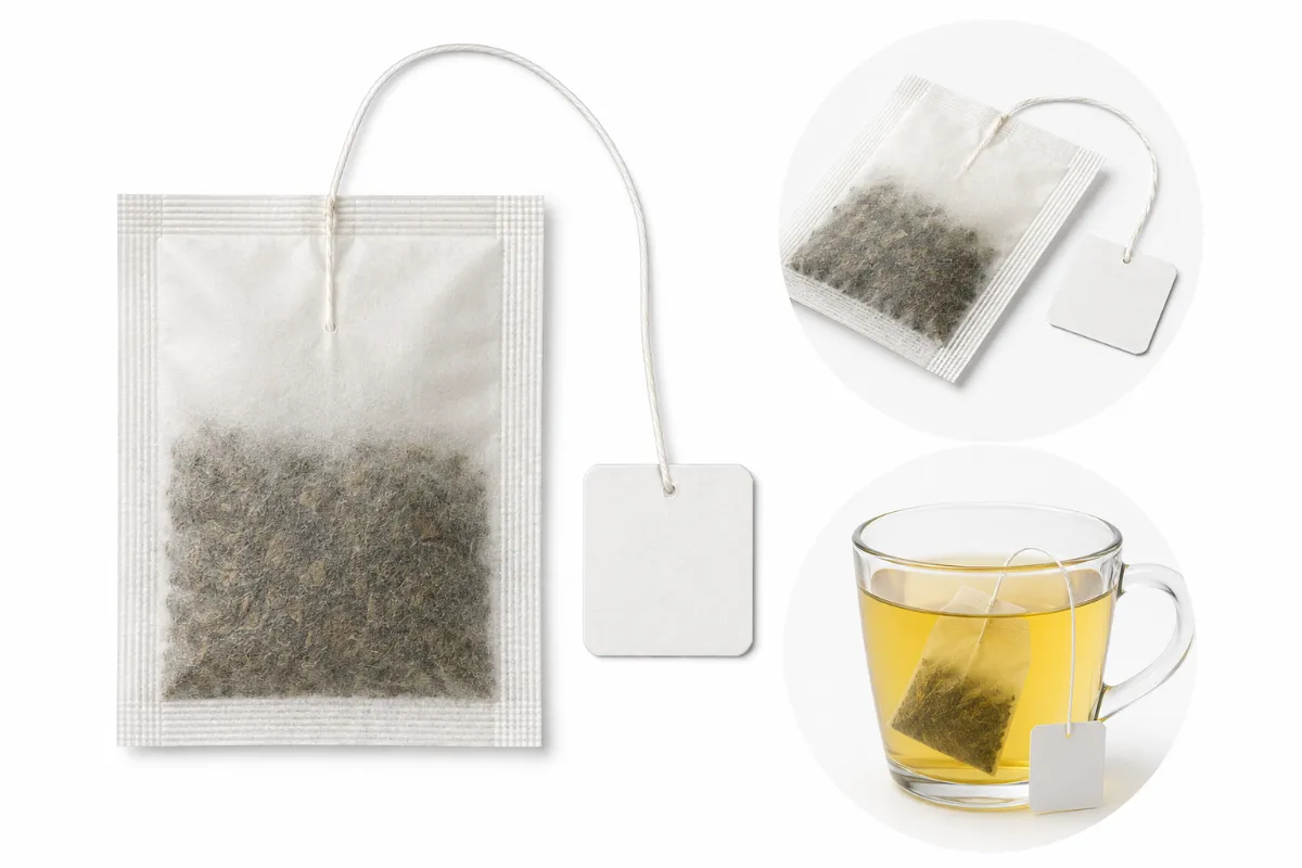 Formatos de empaque compatibles con Máquina empacadora automática para té y tisanas sobre, hilo y etiqueta | Ficha técnica COMAQ