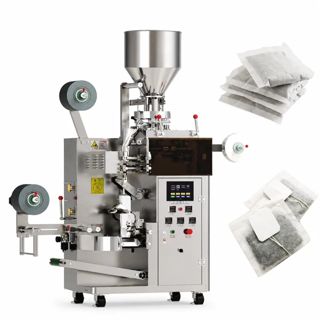 Máquina Empacadora Automática para Té y Tisanas sobre+hilo+etiqueta — Sachet TE sobre+hilo+etiqueta